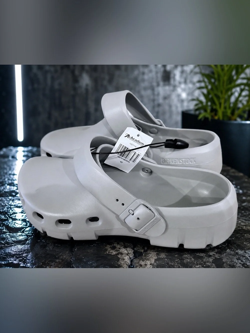 Birkenstock Unisex Slip-On Clog Sandals in Light Gray
